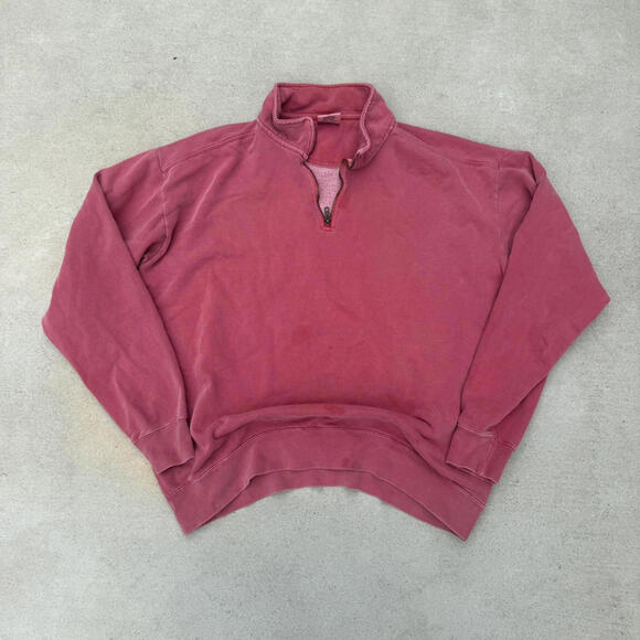 2000s Burgundy Vintage quarter zip - Picture 1 of 5